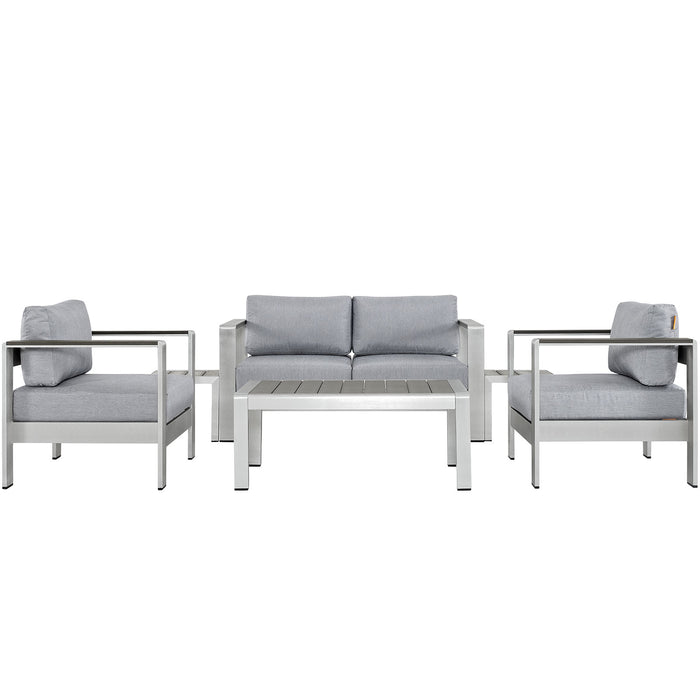 Shore 6 Piece Outdoor Patio Aluminum Sectional Sofa Set by Modway