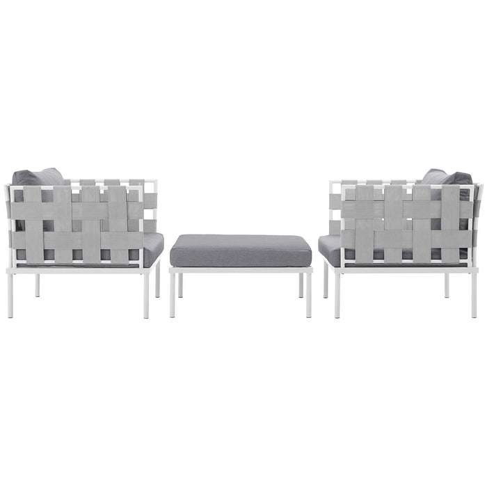 Harmony 3 Piece Outdoor Patio Aluminum Sectional Sofa Set by Modway