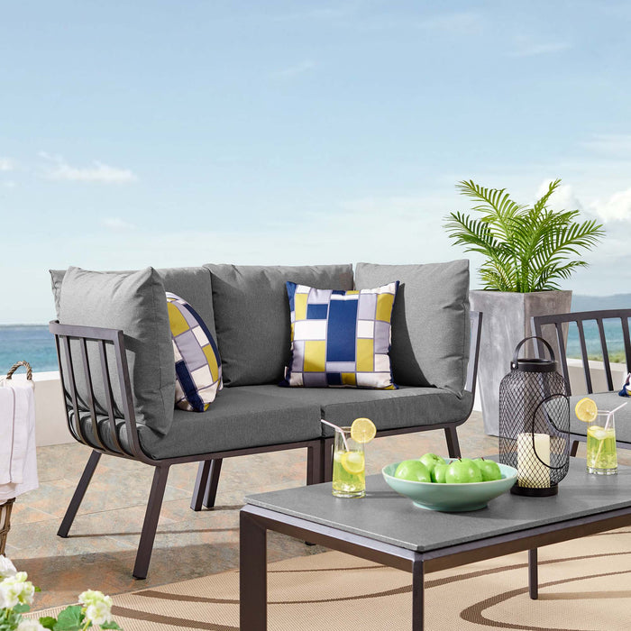 Riverside 2 Piece Outdoor Patio Aluminum Sectional Sofa Set by Modway