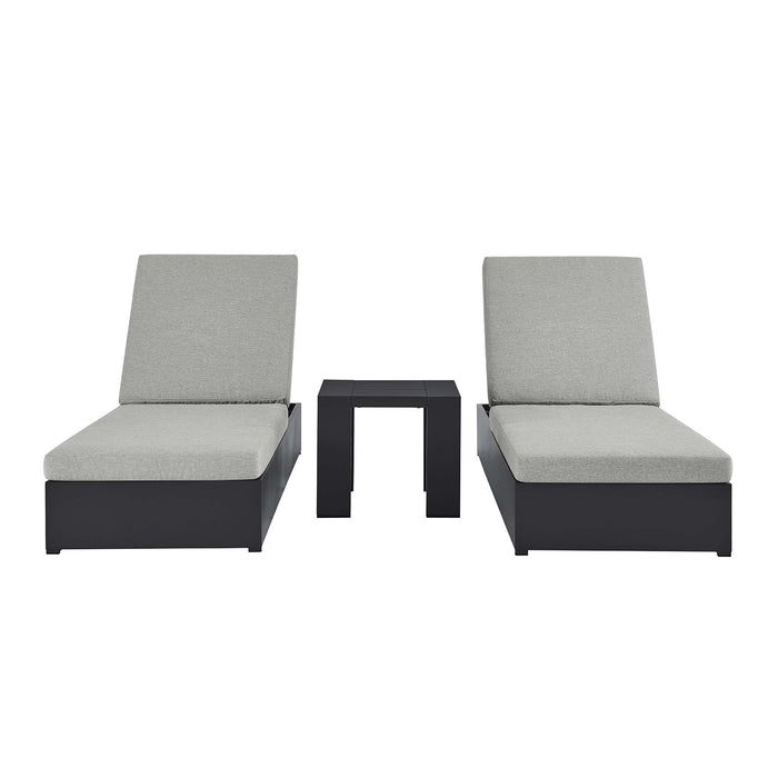 Tahoe 3-Piece Outdoor Patio Powder-Coated Aluminum Chaise Lounge Set by Modway