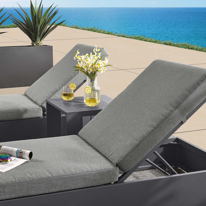 Tahoe 3-Piece Outdoor Patio Powder-Coated Aluminum Chaise Lounge Set by Modway