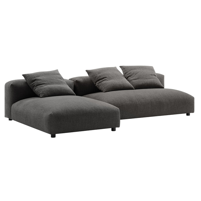 Solace 2-Piece Modular Upholstered Fabric Sectional Sofa With Chaise by Modway