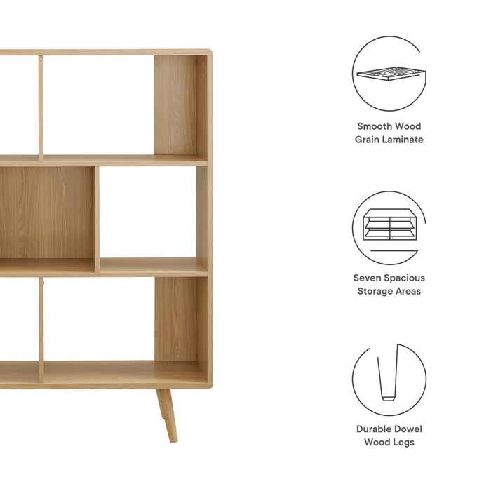 Transmit 7 Shelf Wood Grain Bookcase by Modway