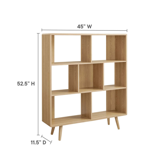 Transmit 7 Shelf Wood Grain Bookcase by Modway