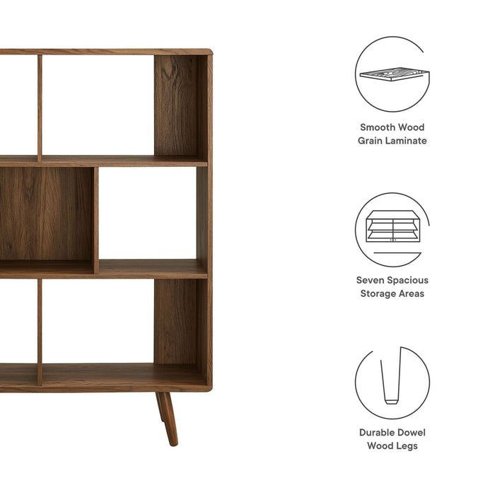 Transmit 7 Shelf Wood Grain Bookcase by Modway