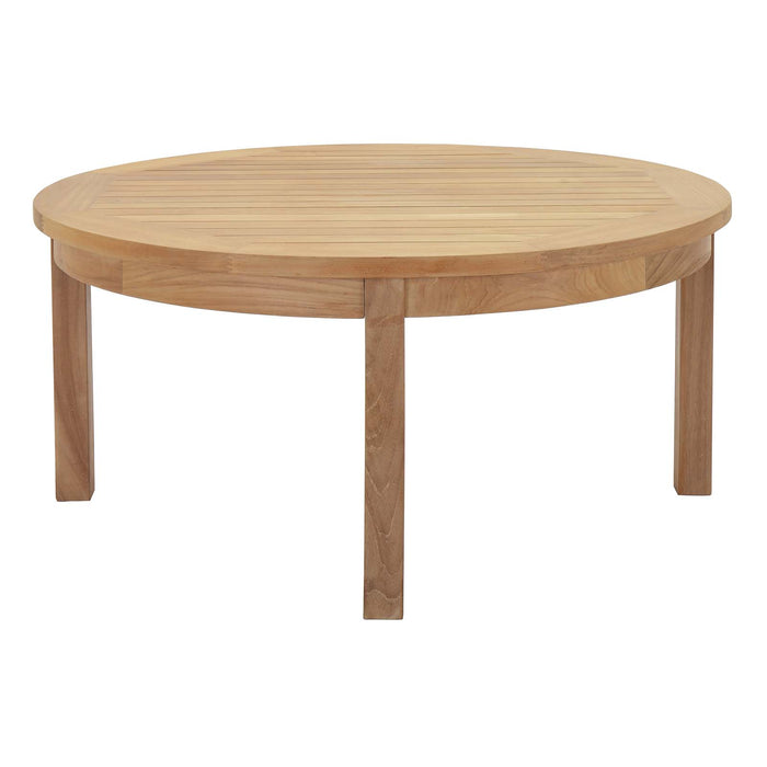 Marina Outdoor Patio Teak Round Coffee Table by Modway