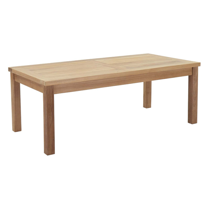 Marina Outdoor Patio Teak Rectangle Coffee Table by Modway