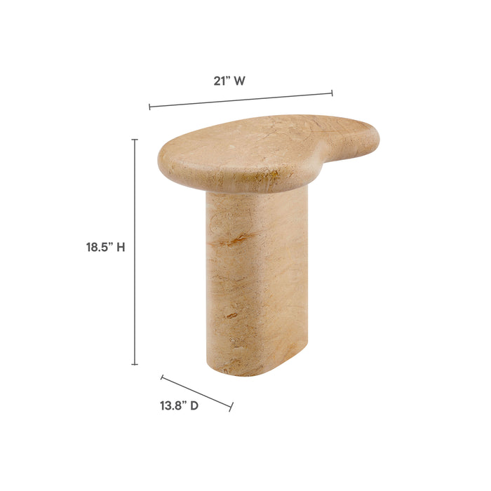 Elowen Indoor - Outdoor Patio Textured Faux Travertine Side Table by Modway