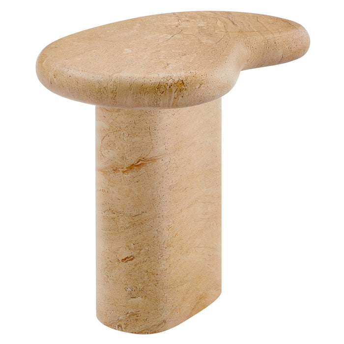 Elowen Indoor - Outdoor Patio Textured Faux Travertine Side Table by Modway