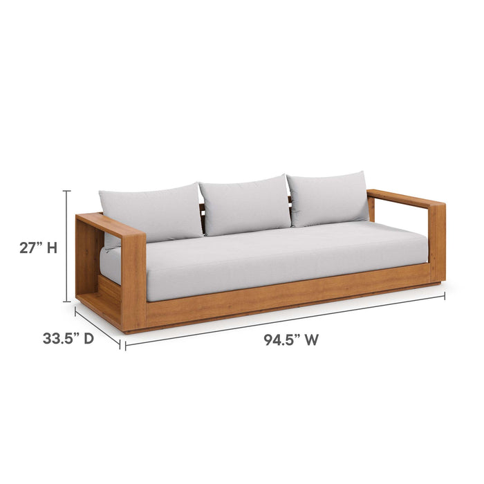 Tahoe 2-Piece Outdoor Patio Acacia Wood Sofa and Coffee Table Set by Modway