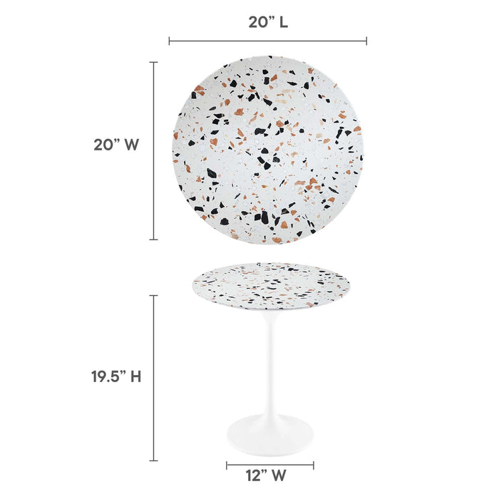 Lippa 20" Round Terrazzo Side Table by Modway