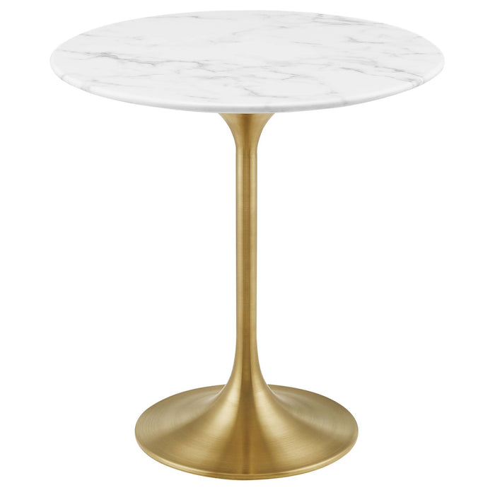 Lippa 20" Round Artificial Marble Side Table by Modway