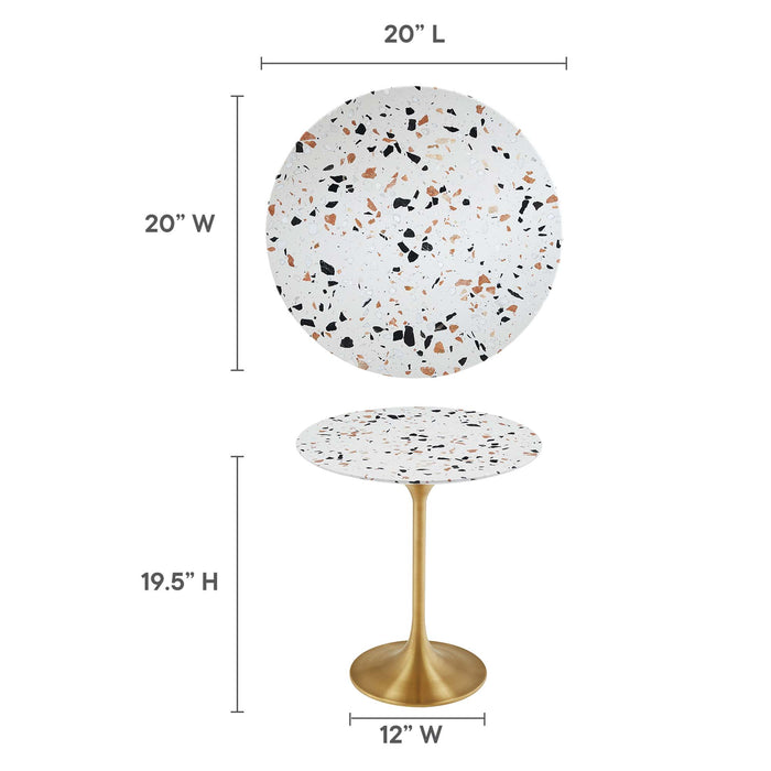 Lippa 20" Round Terrazzo Side Table by Modway