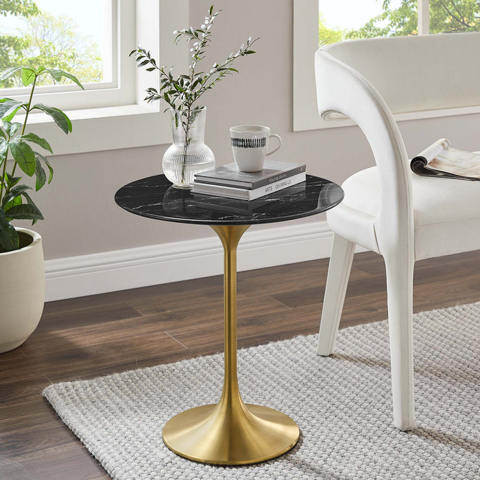 Lippa 20" Round Artificial Marble Side Table by Modway