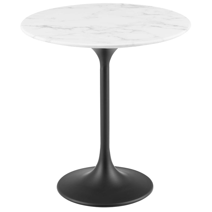 Lippa 20" Round Artificial Marble Side Table by Modway