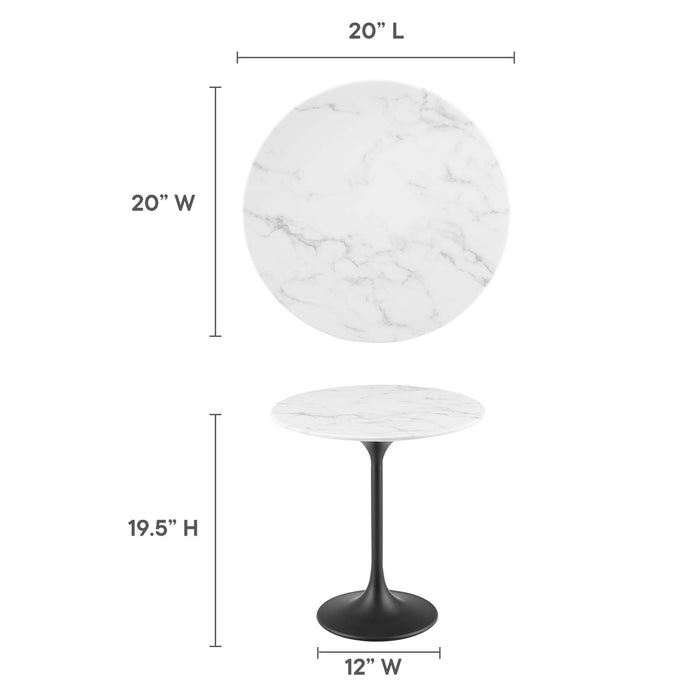 Lippa 20" Round Artificial Marble Side Table by Modway