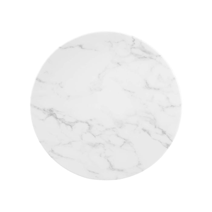 Lippa 20" Round Artificial Marble Side Table by Modway