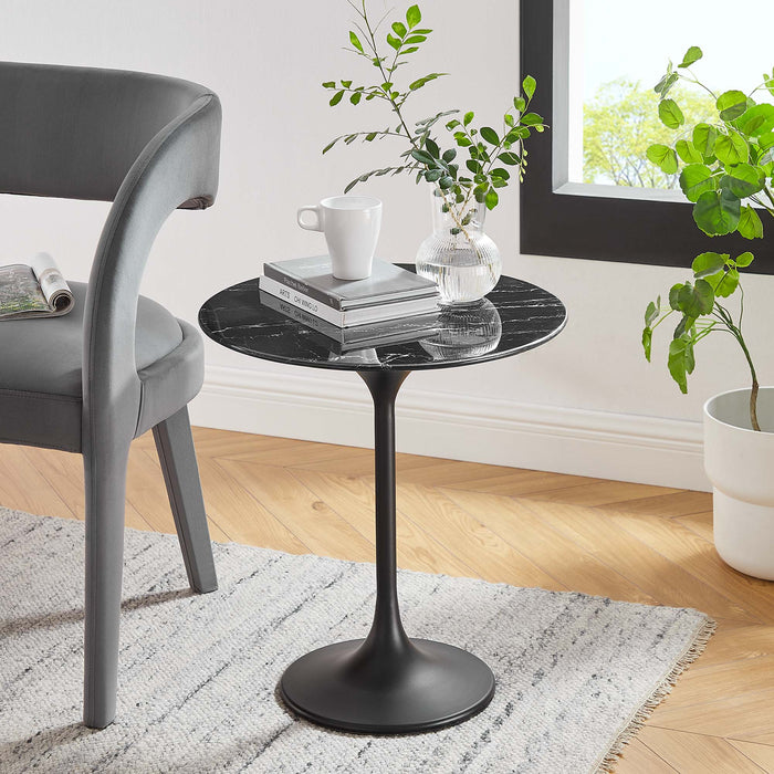 Lippa 20" Round Artificial Marble Side Table by Modway