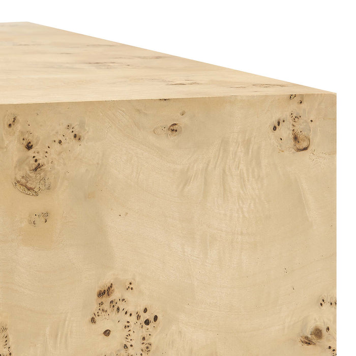 Cosmos 16" Square Burl Wood Side Table by Modway