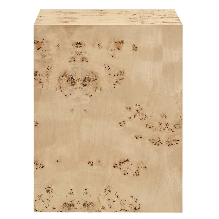 Cosmos 16" Square Burl Wood Side Table by Modway