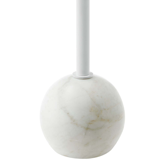 Aliza Round White Marble Side Table by Modway