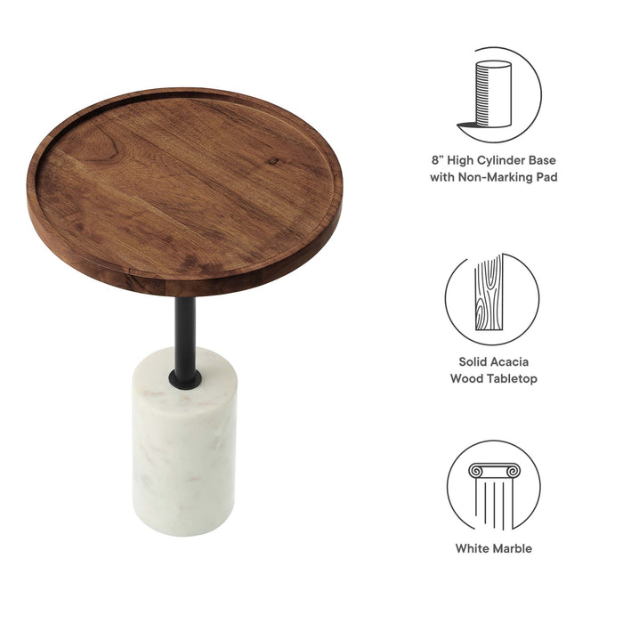 Amina Round Acacia Wood Side Table by Modway