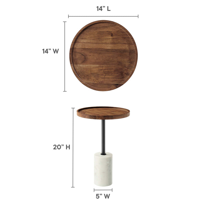 Amina Round Acacia Wood Side Table by Modway