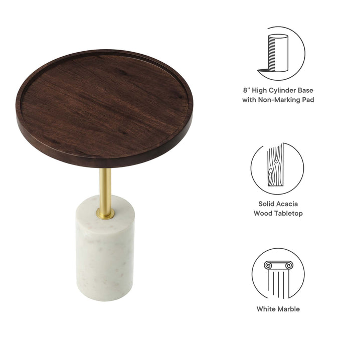 Amina Round Acacia Wood Side Table by Modway