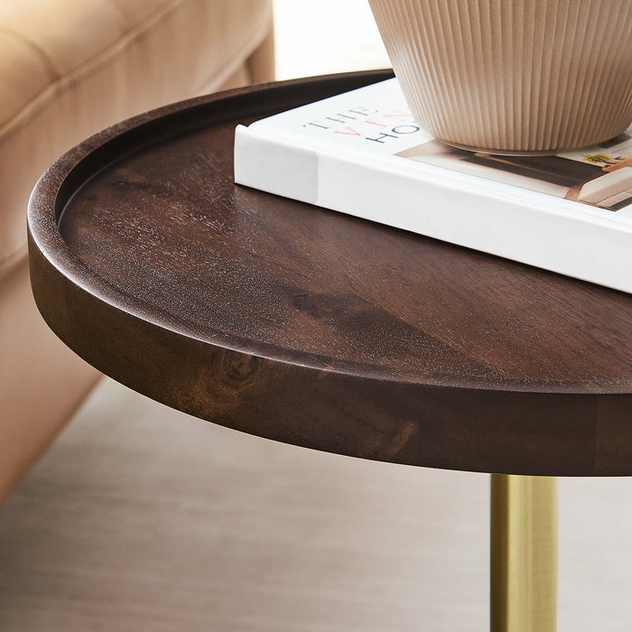 Amina Round Acacia Wood Side Table by Modway