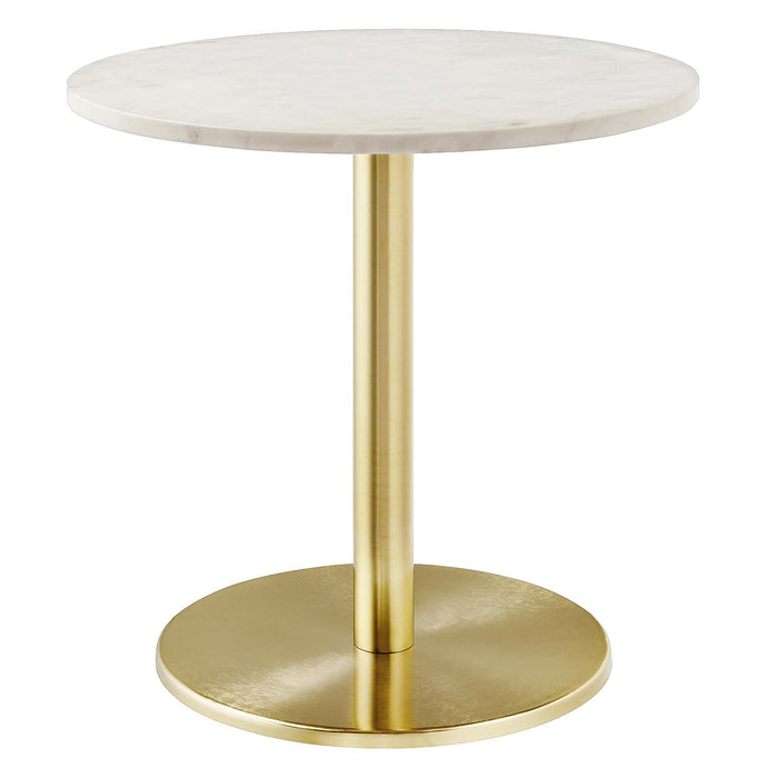 Viva Round White Marble Side Table by Modway