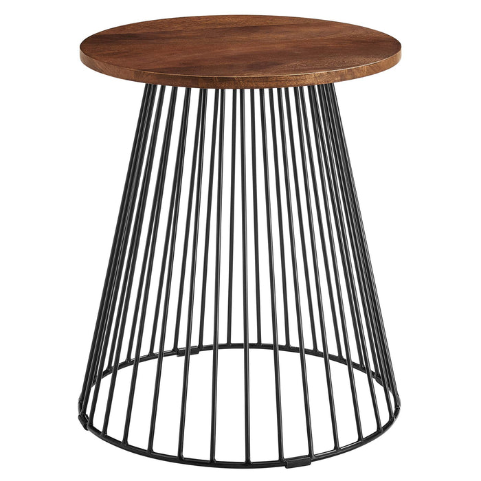 Valeo Round Wood and Metal Side Table by Modway