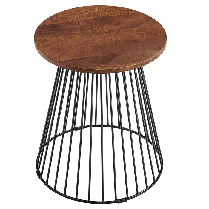 Valeo Round Wood and Metal Side Table by Modway