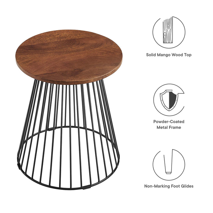 Valeo Round Wood and Metal Side Table by Modway