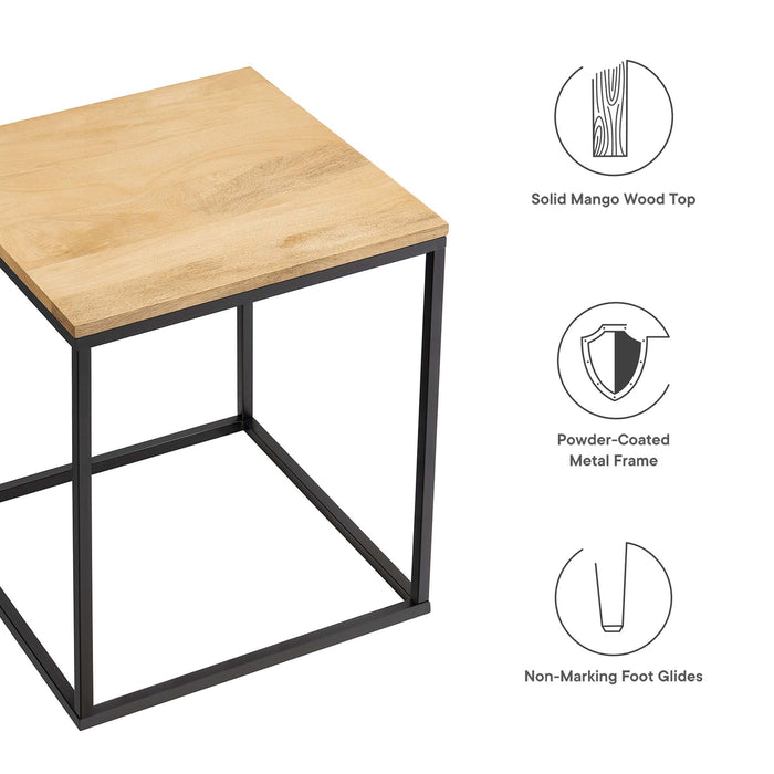 Zora Square Wood and Metal Side Table by Modway