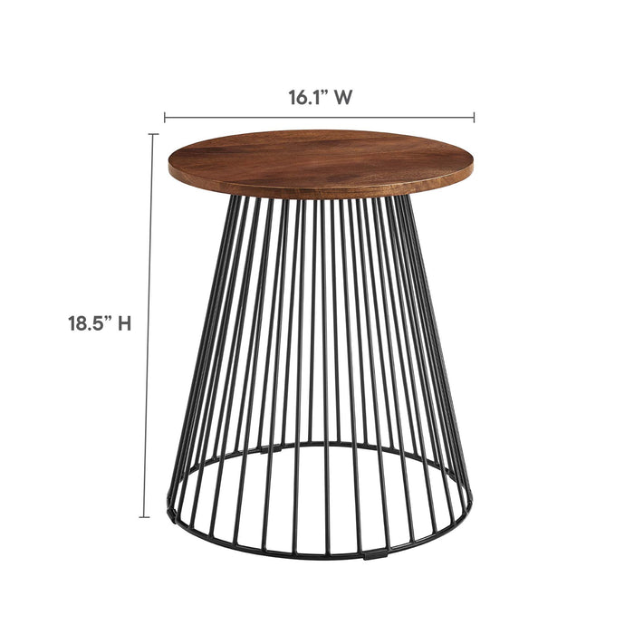 Valeo Round Wood and Metal Side Table by Modway