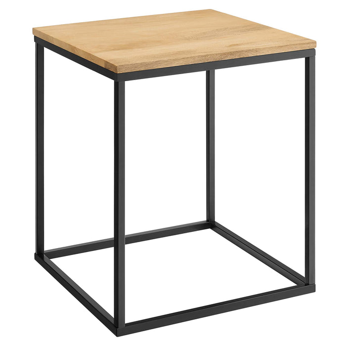 Zora Square Wood and Metal Side Table by Modway