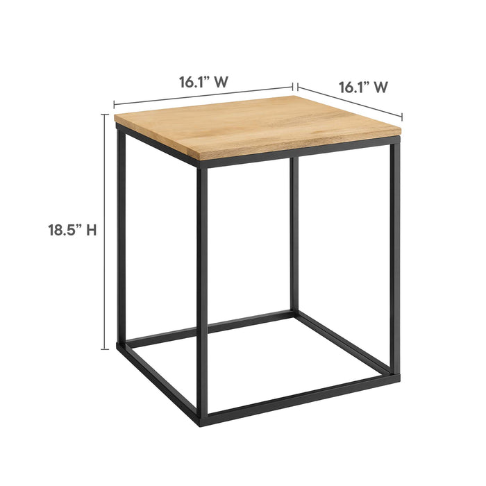 Zora Square Wood and Metal Side Table by Modway