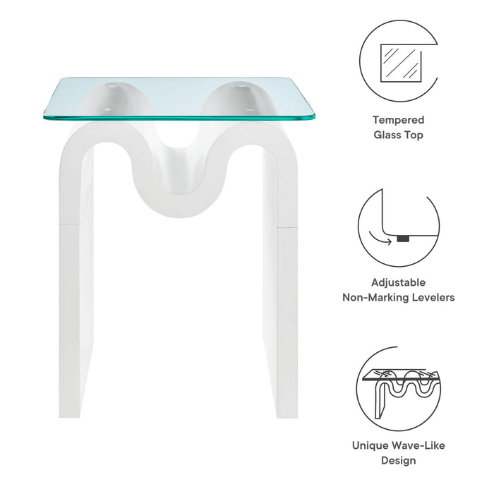 Ondine Glass Top Side Table by Modway