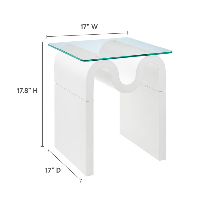 Ondine Glass Top Side Table by Modway