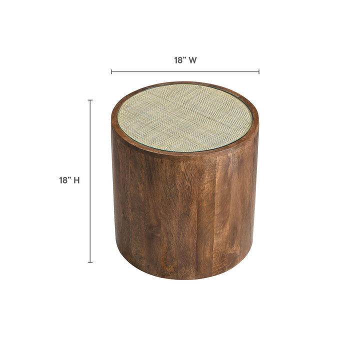 Truett Round Wood Rattan Side Table by Modway