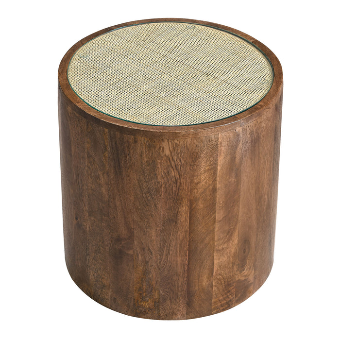 Truett Round Wood Rattan Side Table by Modway