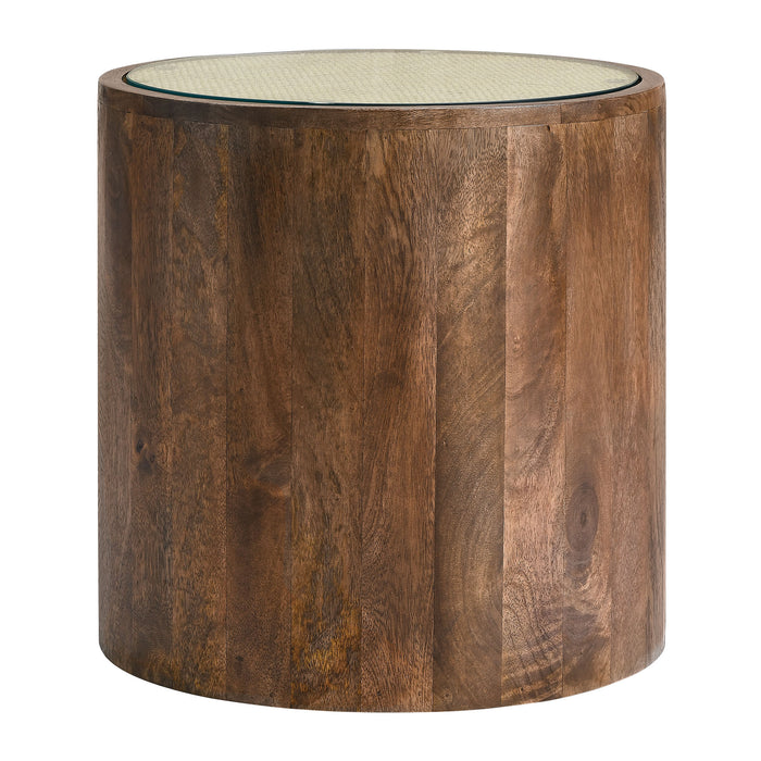 Truett Round Wood Rattan Side Table by Modway