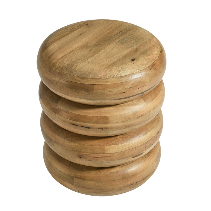 Ellery Round Stacked Wood Side Table by Modway