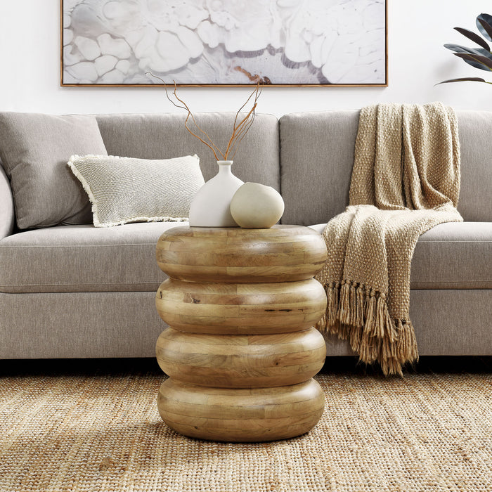 Ellery Round Stacked Wood Side Table by Modway