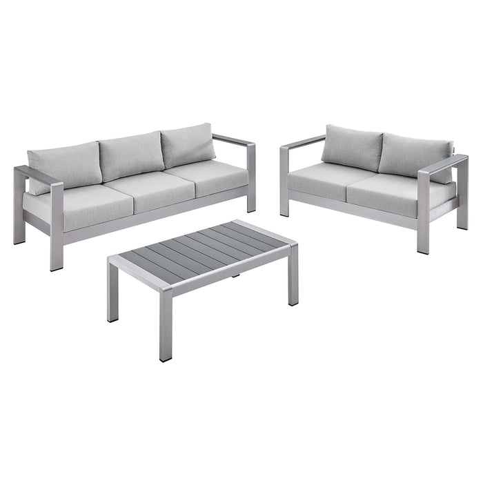 Shore 3 Piece Sunbrella� Fabric Outdoor Patio Aluminum Set by Modway