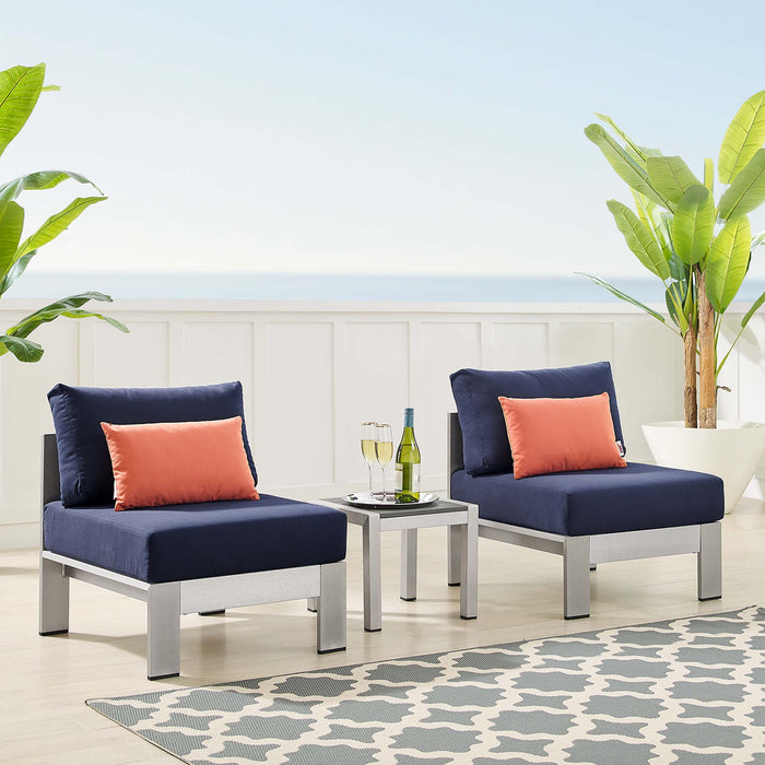 Shore 3 Piece Sunbrella� Fabric Outdoor Patio Aluminum Set by Modway