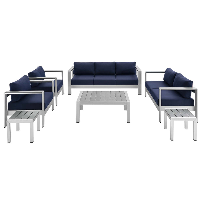 Shore 7 Piece Sunbrella� Fabric Outdoor Patio Aluminum Set by Modway