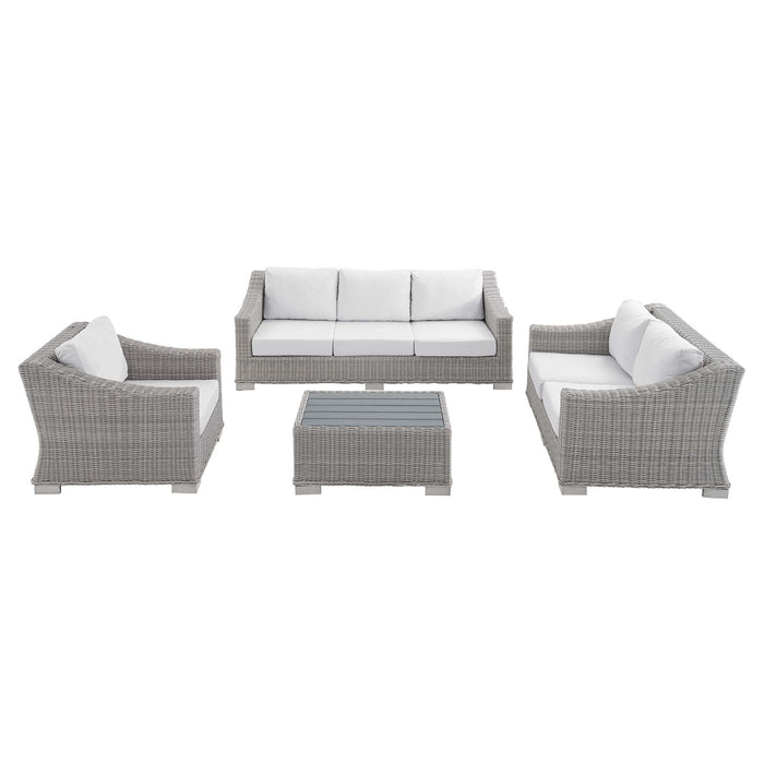 Conway 4-Piece Sunbrella� Outdoor Patio Wicker Rattan Furniture Set by Modway