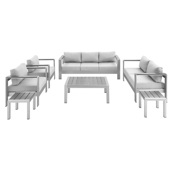 Shore 7 Piece Sunbrella� Fabric Outdoor Patio Aluminum Set by Modway