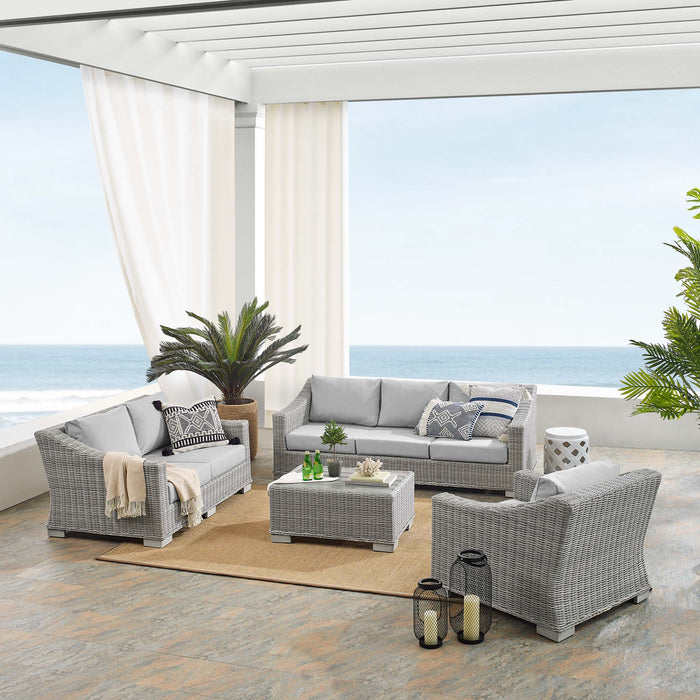 Conway 4-Piece Sunbrella� Outdoor Patio Wicker Rattan Furniture Set by Modway